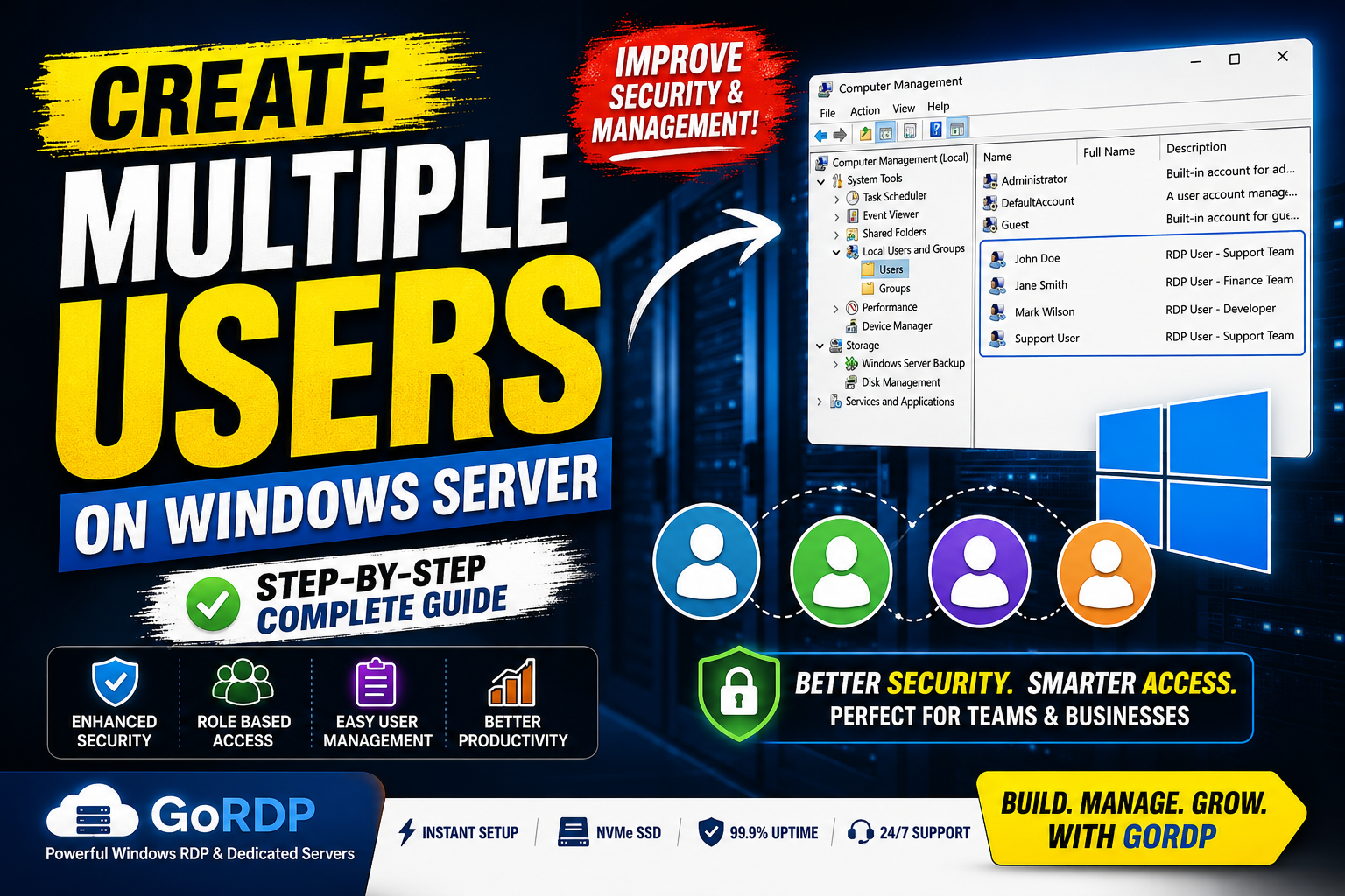 Create multiple users on Windows RDP guide